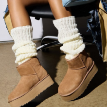   		Nordstrom Rack：UGG 反季特惠 厚底毛绒短靴$44 
低至2.7折 		