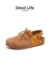   		的沃 Devo 软木半包包头勃肯鞋 129元 		