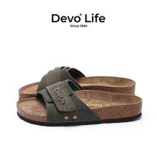   		的沃 Devo 反絨牛皮軟木拖鞋 84.15元 		