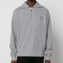  		馬嘉祺同款！Maison Kitsune 半拉鏈坑條針織衫 
5折 ￡162（約1575.3元） 		