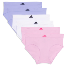   		【含稅直郵】adidas 阿迪達(dá)斯女式無縫高腰三角內(nèi)褲 6 件裝, 神奇粉色/白色/紫羅蘭色 到手約￥339.89 		