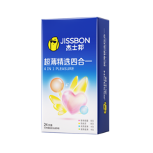  		88VIP會員：jissbon 杰士邦 超薄精選四合一安全套 24只 券后10.05元 		