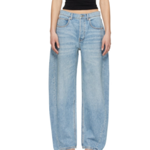   		中站含稅！Alexander Wang 藍(lán)色 Low-Rise Rounded Oversized 牛仔褲 5.5折 $261（約1879.33元） 		
