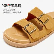   		三福 博肯涼拖鞋復古小眾厚底軟底外穿懶人鞋拖鞋女夏季 券后24.3元 		