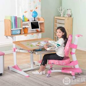 心家宜 手摇机械升降儿童学习桌椅套装M171+M200+M670 两色