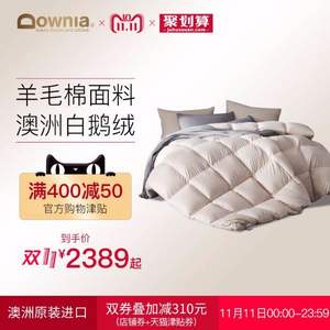 Downia 杜维雅 美利奴羊毛棉95%白鹅绒被（填充量1200g）200cmx230cm