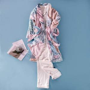 HOMF 紅磨坊 貓感絨浴袍款家居服 3色