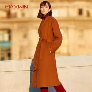 优衣库制造商，Maxwin 马威 女士秋冬简约修身保暖呢大衣 3色