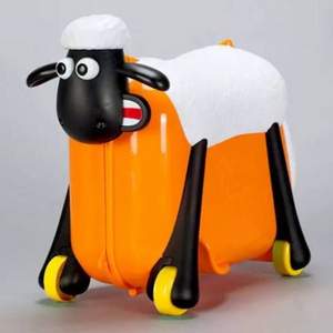 Shaun The Sheep 小羊肖恩 骑行旅行箱 橘色 送卡通书包+汽车挂钩