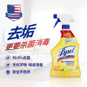 美国家居消毒第一品牌，Lysol 来沙尔 多功能除菌清洁剂946ml*2瓶
