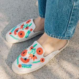 反季囤货，Soludos IBIZA EMBROIDERED MULE 1000321刺绣印花穆勒鞋