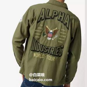 限尺码，Alpha Industries 阿尔法 TS5063 男士纯棉军装风衬衫 Prime会员免费直邮含税