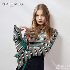 太平鸟 2019春季新款女式圆领条纹针织衫 2色