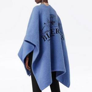 意大利产，18年款  Burberry 女士Skyline羊驼毛羊毛混纺刺绣斗篷披肩 3.2折
