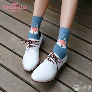 CARAMELLA 學(xué)院風(fēng)女款秋冬中筒棉襪4雙禮盒裝