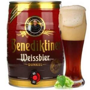 限地区，德国进口 Benedikeiner 百帝王 小麦黑啤酒5L*3件 167.9元