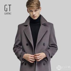 中国飞行员协会战略合作品牌，GT 萨缇尼 男士100%羊毛双排扣呢大衣 3色