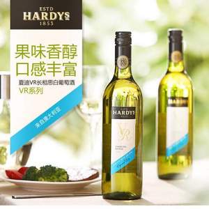 澳大利亚进口，Hardys 夏迪 VR长相思白葡萄酒 750ml*6瓶 124.3元包邮