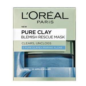 L'OREAL PARIS 巴黎歐萊雅 Pure Clay 礦物泥排毒面膜 藍(lán)色海藻泥 50ml 