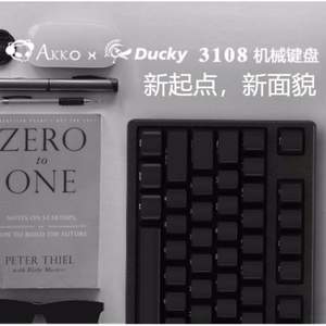 AKKO 艾酷 Ducky Zero 3108 PBT 108键机械键盘侧刻版 黑色红轴