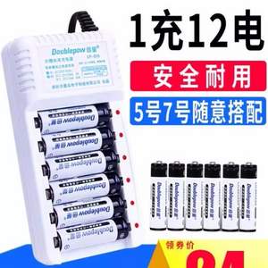 Doublepow 倍量 DP-B06 5号/7号通用充电器 配12节充电电池