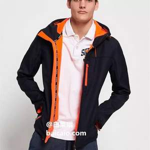 限XS码，Superdry 极度干燥 SD-Windtrekker 男士连帽防风夹克 Prime会员免费直邮含税