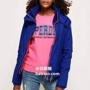 限XS码，Superdry 极度干燥 Arctic Windcheater 女士连帽防风夹克