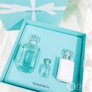 雙11預售，TIFFANY & CO. 蒂芙尼 同名淡香水禮盒（香水75ml+Q版香水5ml+身體乳100ml ）