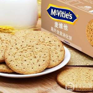 英国进口，麦维他 高纤全麦粗粮酥性消化饼干400g 