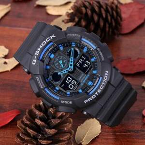 <span>白菜！</span>Casio 卡西歐 G-Shock系列 GA-100-1A2 男士多功能雙顯運(yùn)動(dòng)手表 