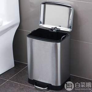 歐潤(rùn)哲 12L 不銹鋼拉絲腳踏垃圾桶 2個(gè) ￥126包郵