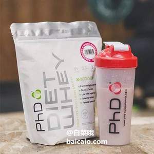 英国营养代餐品牌，PhD Diet Whey 减脂代餐奶昔2kg 草莓味 Prime会员免费直邮含税