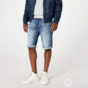 限尺码，G-Star Raw 3301系列 男士牛仔短裤 Prime会员免费直邮含税