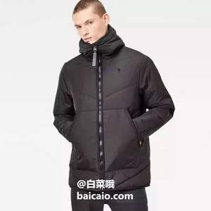 限L碼，G-Star Raw Strett Short Chevron 男士連帽棉服外套 Prime會員免費(fèi)直郵