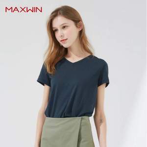 优衣库制造商，Maxwin 马威 女士纯棉修身短袖T恤 多色