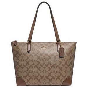 COACH 蔻馳 ZIP TOP 女士C紋涂層單肩托特包  F29208