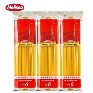 MELISSA 麥麗莎 希臘進口 直條型意大利面 500g*3包