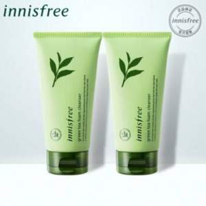 innisfree 悅詩(shī)風(fēng)吟 綠茶精萃保濕潔面膏150ml 2支裝 *2件 贈(zèng)4片面膜