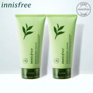 innisfree 悦诗风吟 绿茶精萃保湿洁面膏150ml 2支装 *2件 赠4片面膜