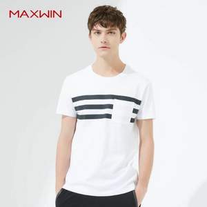 优衣库制造商，Maxwin 马威 男士百搭条纹短袖T恤 3色