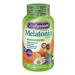 Vitafusion 褪黑素软糖 辅助睡眠 白茶蜜桃味 140粒 