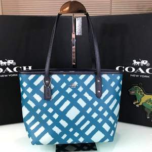 COACH 蔻驰  BF Wild Plaid女士真皮格纹托特包 2色 $84.99