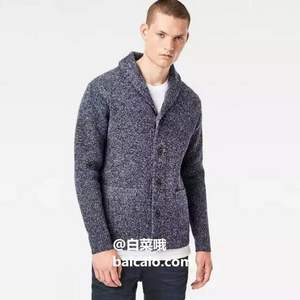 含80%羔羊毛，G-Star Raw Lokora 男士羊毛混紡針織開(kāi)衫 L碼 3.5折 Prime會(huì)員免費(fèi)直郵含稅