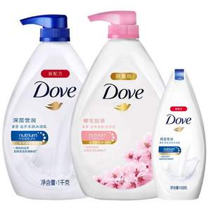 Dove 多芬 深层营润滋养1kg+樱花甜香沐浴露1kg 送沐浴乳190g+45g