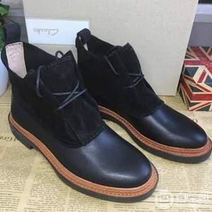 限UK4.5碼，Clarks 其樂 Trace Fawn 女士拼皮系帶短靴