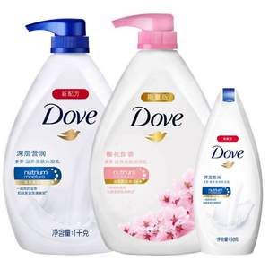 Dove 多芬 樱花深层滋润沐浴露1kg*2瓶+190g