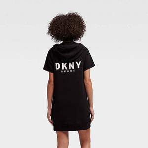 DKNY 女士连帽休闲短袖连衣裙 DP9D4059