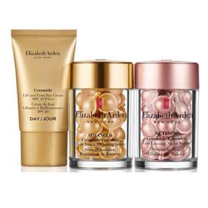 0點開始，Elizabeth Arden 伊麗莎白雅頓 金膠30粒+粉膠30粒+面霜15ml三件套 