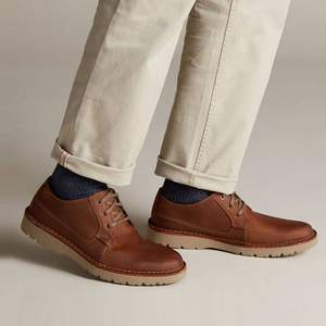 19年新款，Clarks 其乐 Vargo Plain 男士真皮系带休闲鞋 Prime会员直邮含税