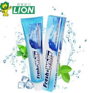 泰國(guó)進(jìn)口，Lion 獅王 FRESH WHITE 亮齒美白牙膏（冰涼薄荷）160g *3件 21.51元